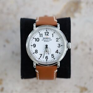 Shinola White Dial with Brown Leather Strap Watch